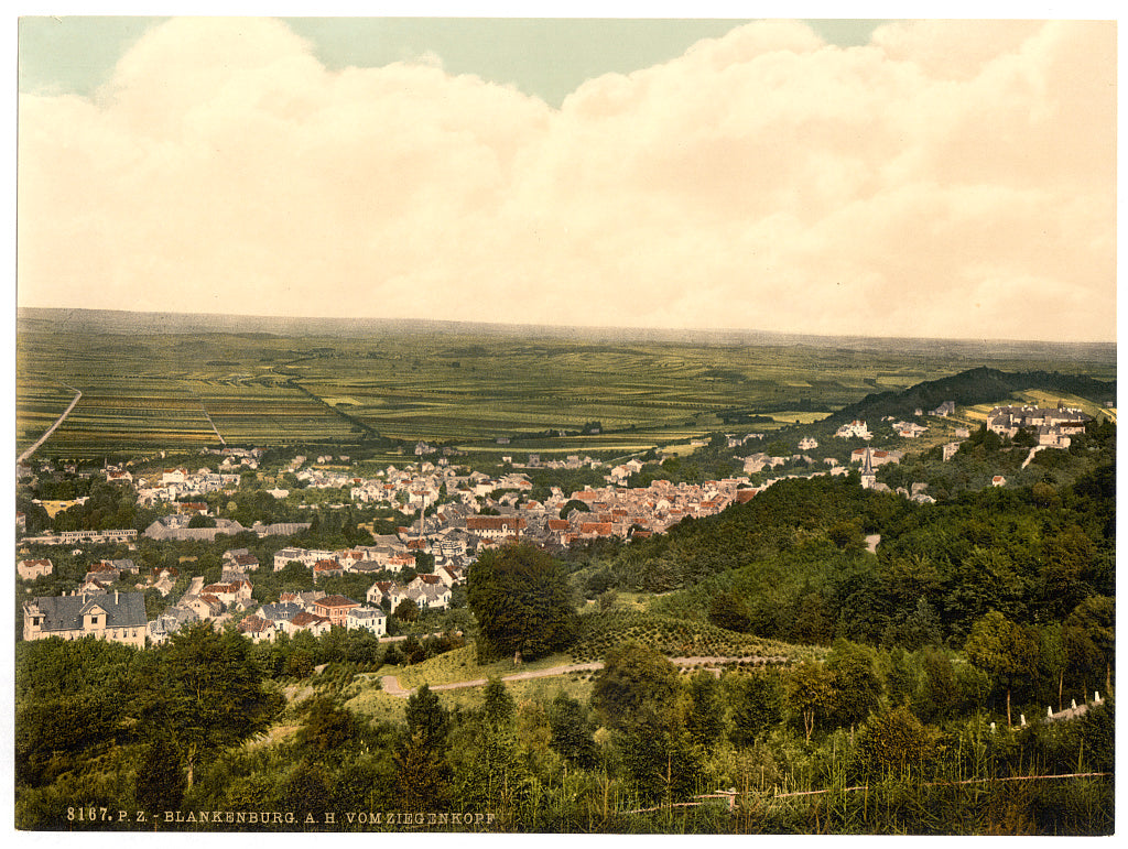 A picture of Blankenburg, from the Ziegenkopf, Hartz Mountains, Germany