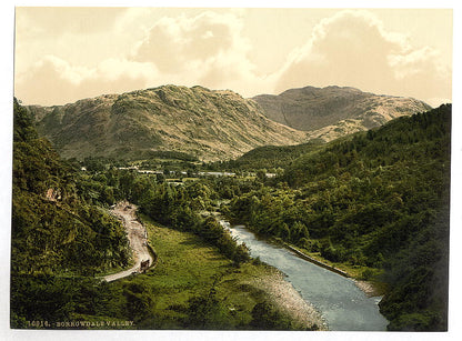 A picture of Borrowdale Valley, from Bowder Stone, Lake District, England