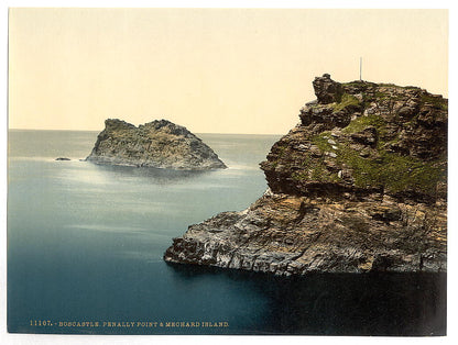 A picture of Boscastle, Penally Point and Mechard Island, Cornwall, England
