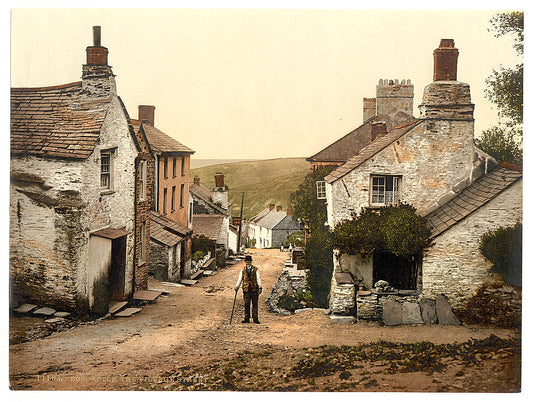 A picture of Boscastle, the village street, Cornwall, England