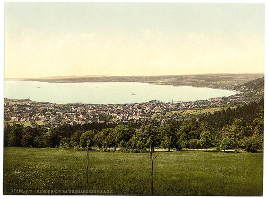 A picture of Bregenz from Gabhardsberg, Tyrol, Austro-Hungary