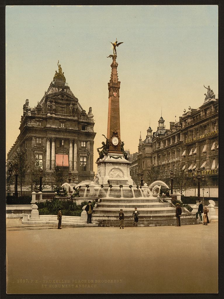 A picture of Brouckere Place and Anspach Monument, Brussels, Belgium