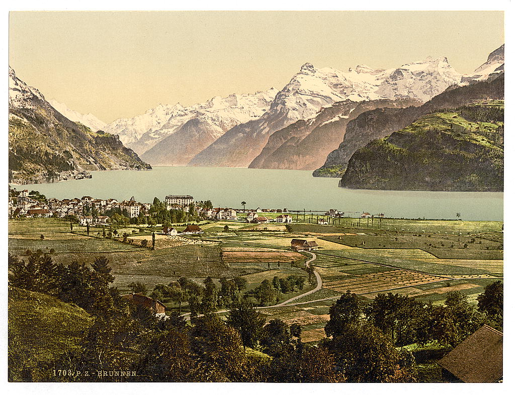 A picture of Brunnen and the Alps, Lake Lucerne, Switzerland