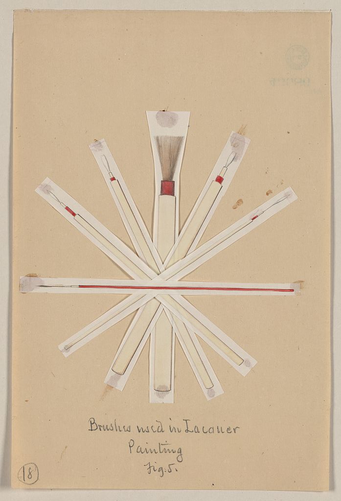 A picture of Brushes used in lacquer painting, fig. 5