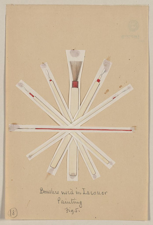 A picture of Brushes used in lacquer painting, fig. 5