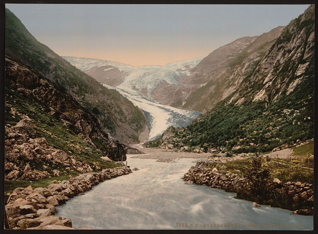 A picture of Buerbrae  (i.e., Buarbreen) Glacier, Odde (i.e. Odda), Hardanger Fjord, Norway