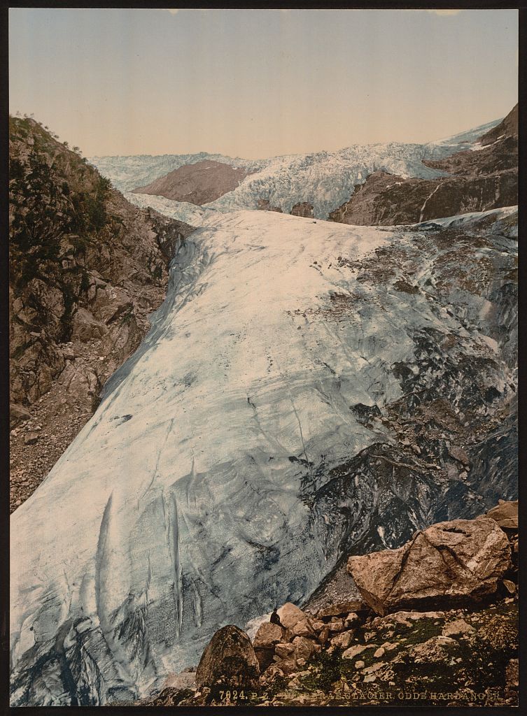 A picture of Buerbrae (i.e., Buarbreen) Glacier, Odde (i.e. Odda), Hardanger Fjord, Norway