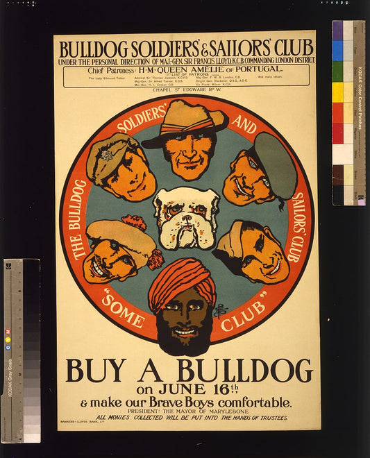 A picture of Buy a bulldog on June 16th & make our brave boys more comfortable. Bulldog Soldiers' & Sailors' Club