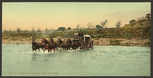 A picture of California. Fording the Santa Inez River