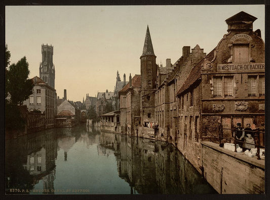 A picture of Canal and Belfry, Bruges, Belgium