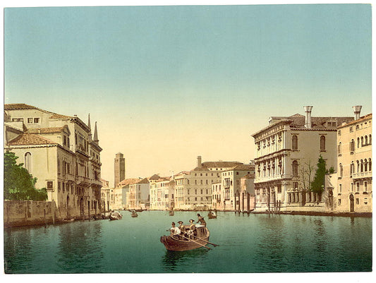 A picture of Canal and gondolas, Venice, Italy