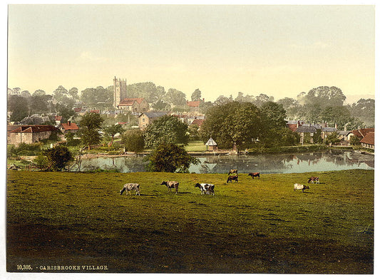 A picture of Carisbrocke (i.e., Carisbrooke), the village, Isle of Wight, England