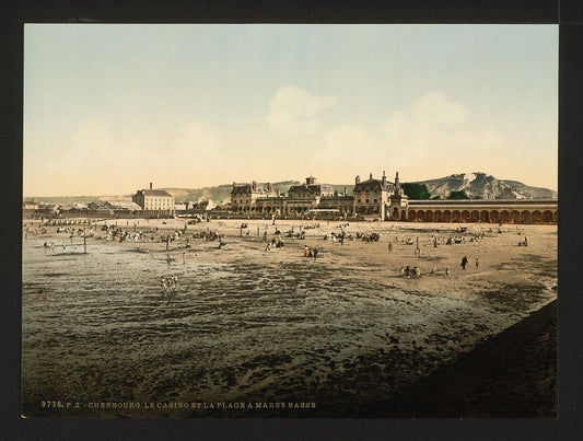 A picture of Casino and beach at low tide, Cherbourg, France