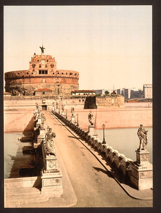 A picture of Castle and bridge of St. Angelo, Rome, Italy