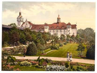 A picture of Castle and rose garden, Colberg, Pomerania, Germany (i.e.,Kołobrzeg, Poland)