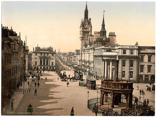 A picture of Castle Street and municipal buildings, Aberdeen, Scotland