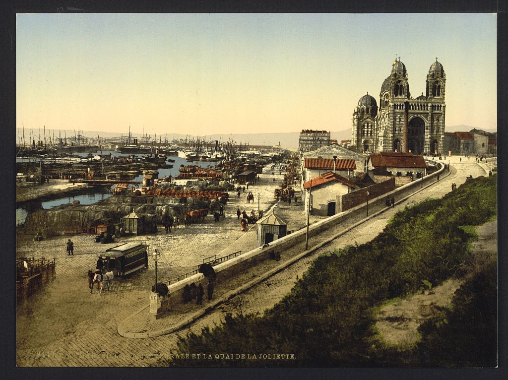 A picture of Cathedral and Quay de la Joliette, Marseilles, France