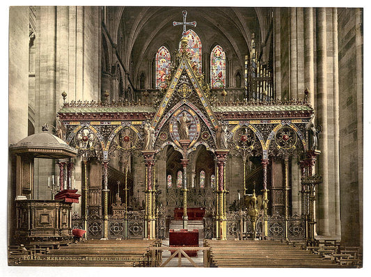 A picture of Cathedral choir screen, Hereford, England