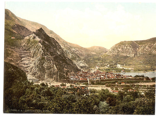 A picture of Cattaro, from the north, Dalmatia, Austro-Hungary