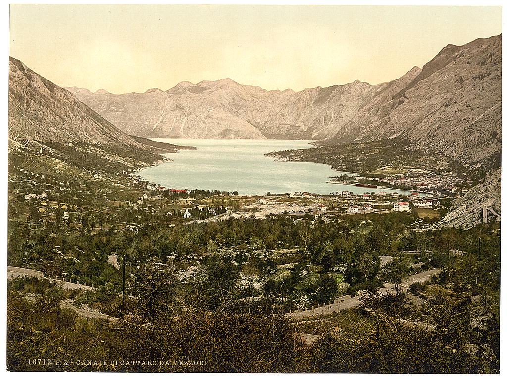 A picture of Cattaro, general view and channel, Dalmatia, Austro-Hungary