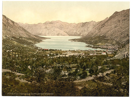 A picture of Cattaro, general view and channel, Dalmatia, Austro-Hungary