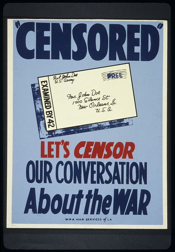 A picture of "Censored" Let's censor our conversation about the war.