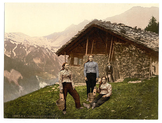 A picture of Champéry, a woman of Champéry, Valais, Alps of, Switzerland