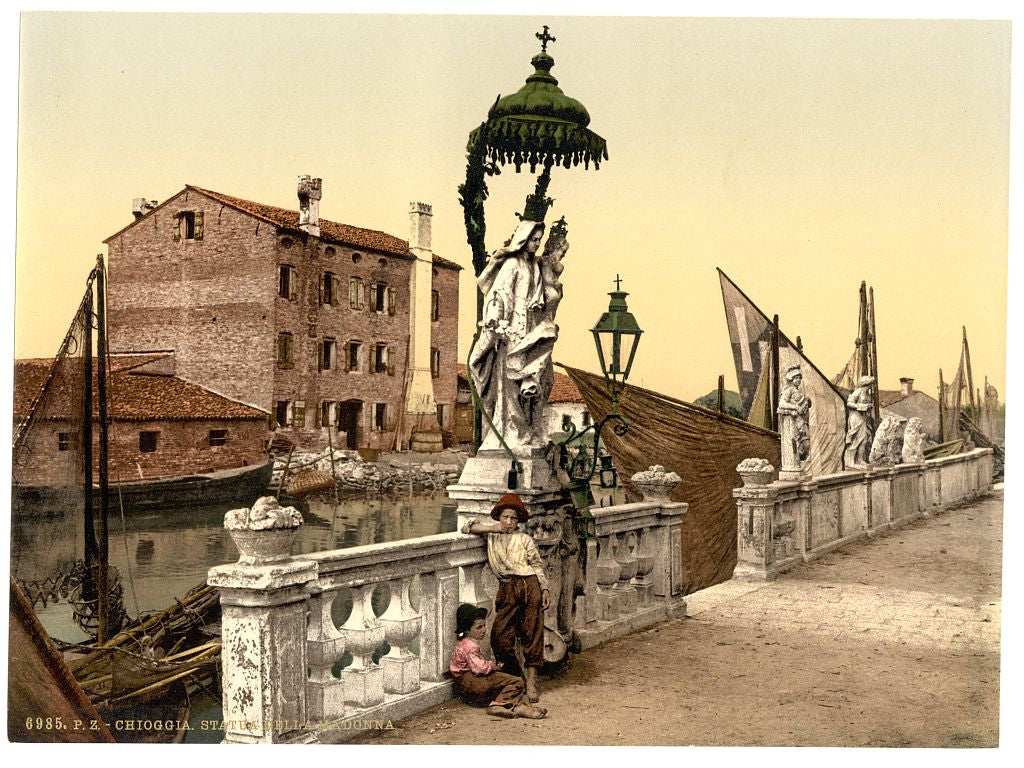 A picture of Chioggia--statue of the Madonna, Venice, Italy