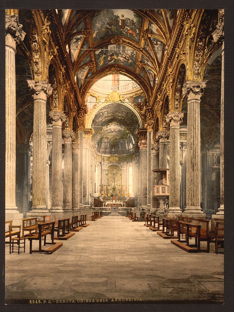 A picture of Church of the Annunciation, interior, Genoa, Italy