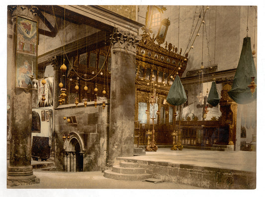 A picture of Church of the nativity (interior), Bethlehem, Holy Land, (i.e., West Bank)