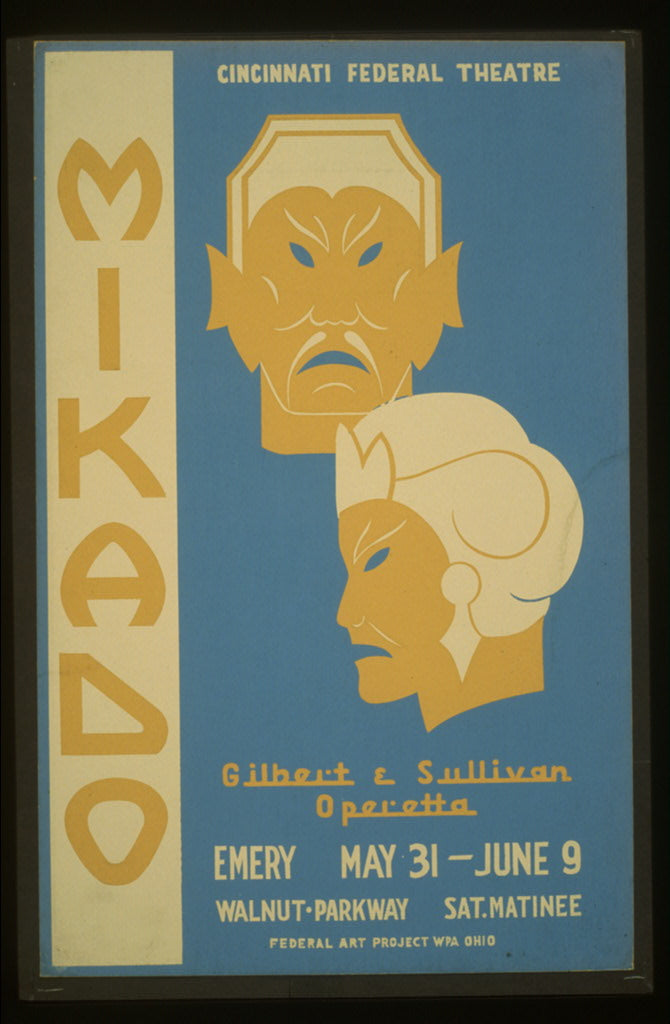 A picture of Cincinnati Federal Theatre presents "Mikado" a Gilbert & Sullivan operetta