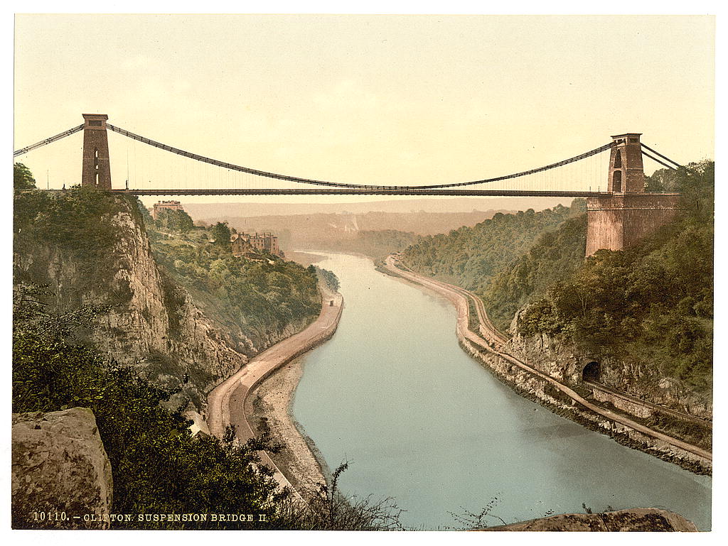 A picture of Clifton suspension bridge from the cliffs, Bristol, England