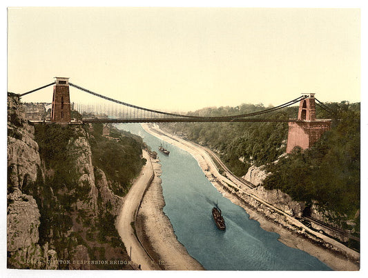 A picture of Clifton suspension bridge from the north cliffs, Bristol, England