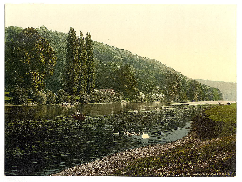 A picture of Cliveden Woods, from ferry, England