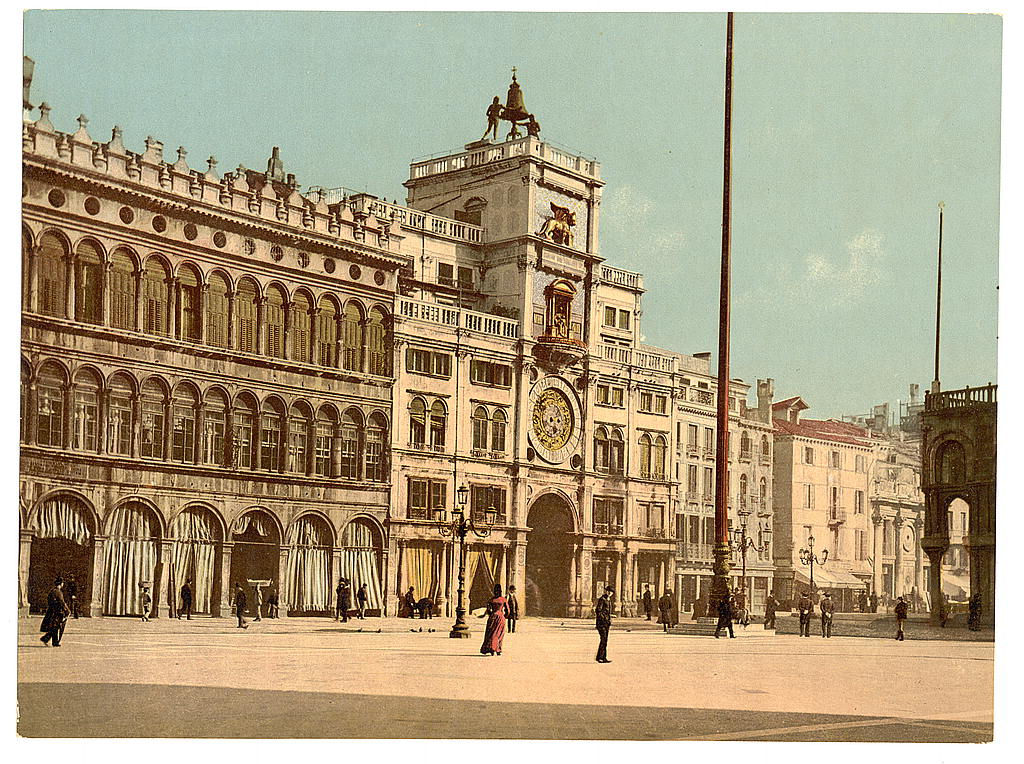 A picture of Clock tower (torre dell'Orologio), Piazzetta di San Marco, Venice, Italy