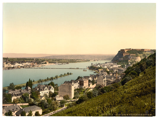A picture of Coblenz and Ehrenbreitstein, the Rhine, Germany