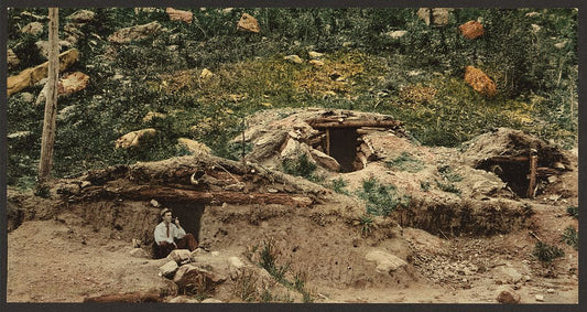 A picture of Colorado. Dug out cabins