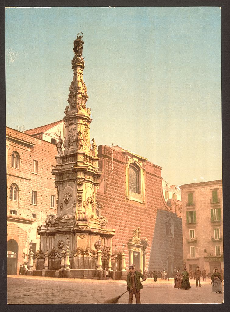 A picture of Column of the Virgin, Piazza Trinità Maggiore, Naples, Italy