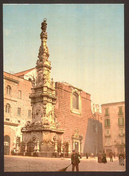 A picture of Column of the Virgin, Piazza Trinità Maggiore, Naples, Italy