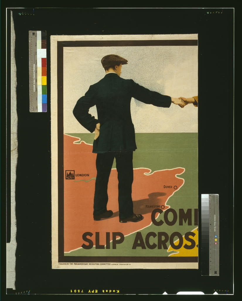 A picture of Come lad slip across and help
