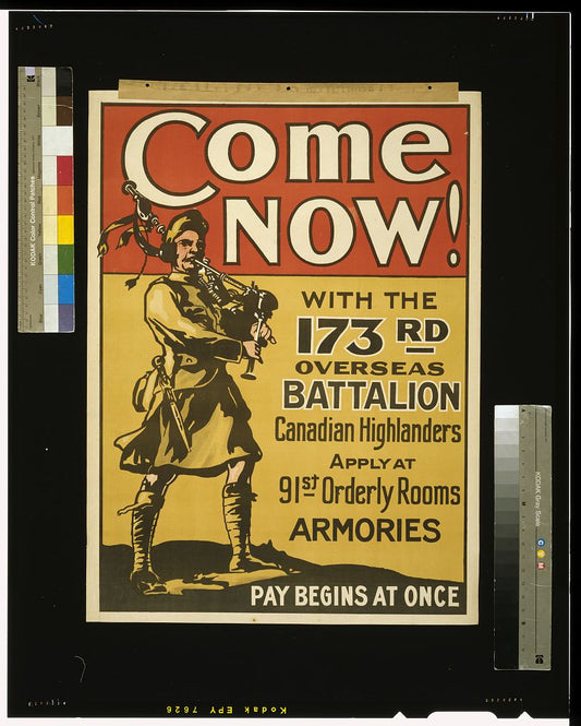 A picture of Come now! With the 173rd Overseas Battalion, Canadian Highlanders