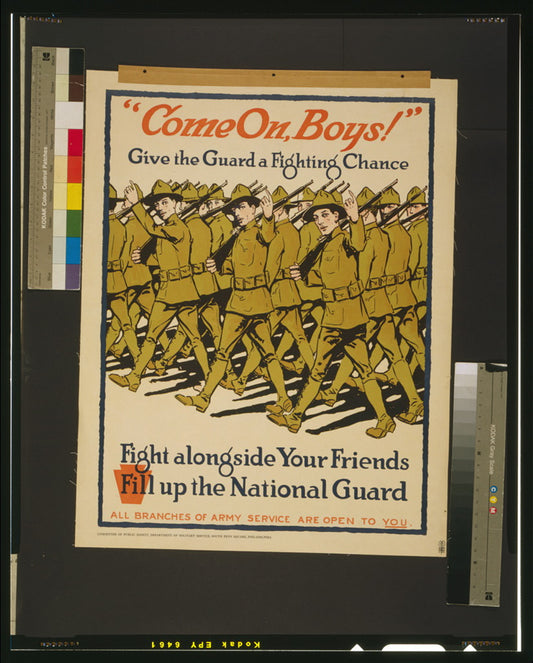 A picture of "Come on, Boys!" Give the Guard a fighting chance Fight alongside your friends - Fill up the National Guard.