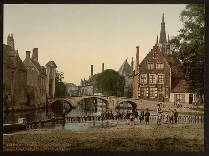 A picture of Convent bridge and the spire of Notre Dame, Bruges, Belgium