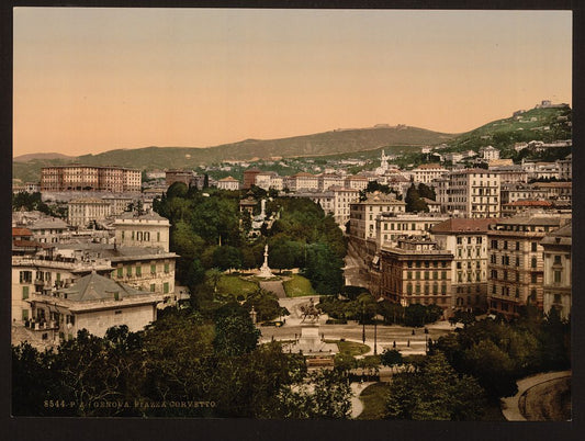 A picture of Corvetto Place (Acqua Sola) (i.e. Piazza Corvetto, Acquasola Park), Genoa, Italy