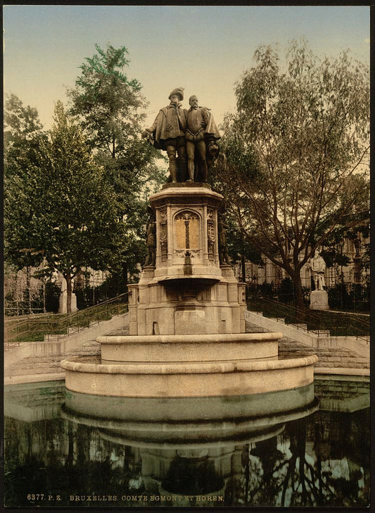 A picture of Count Egmont and Horen (i.e, Hoorn), Monument, Brussels, Belgium