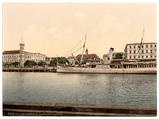 A picture of Court house and hotels, Swinemunde, Pomerania, Germany (i.e., Świnoujście, Poland)