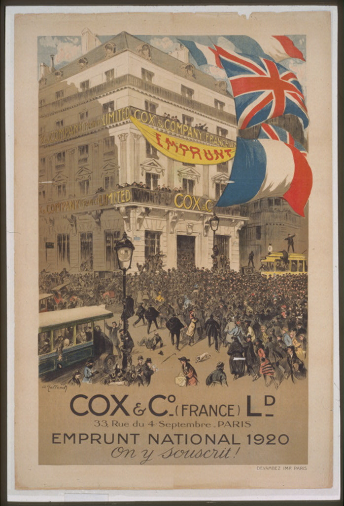 A picture of Cox & Co. - (France) Ld. . . . Emprunt national 1920 . . . On y souscrit