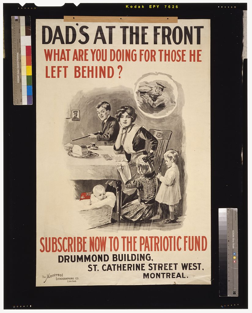 A picture of Dad's at the front. What are you doing for those he left behind? Subscribe now to the Patriotic Fund