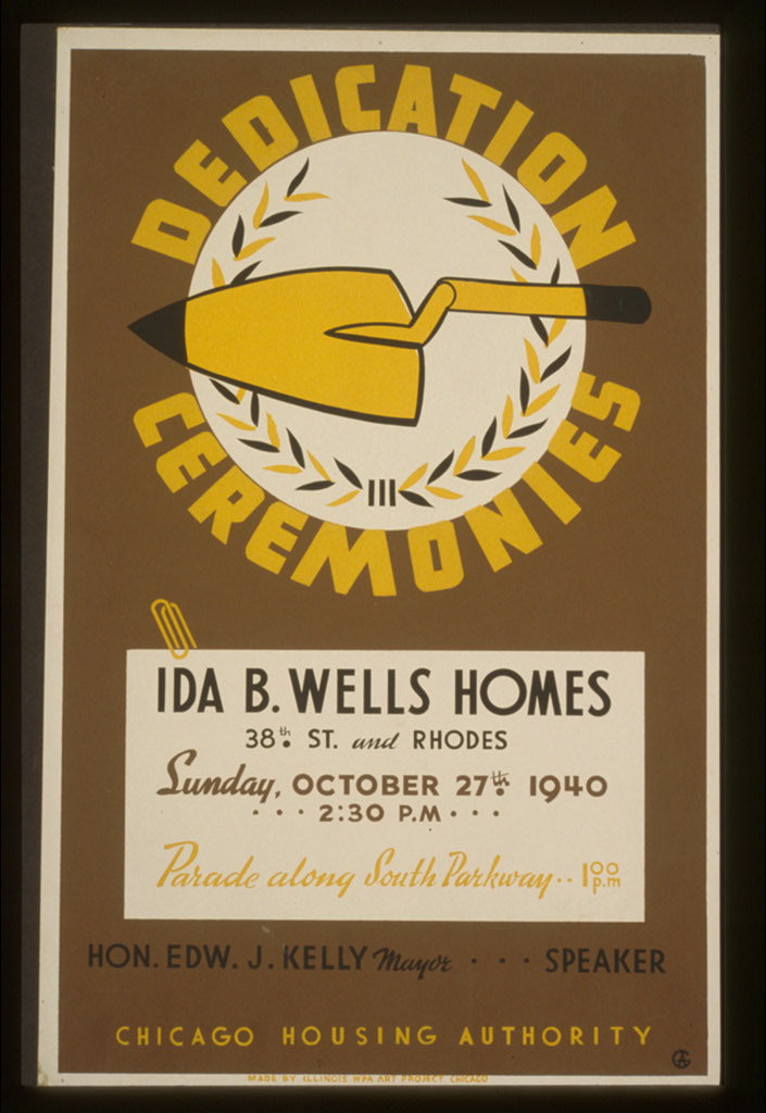 A picture of Dedication ceremonies--Ida B. Wells Homes ... parade along South Parkway ... Chicago Housing Authority