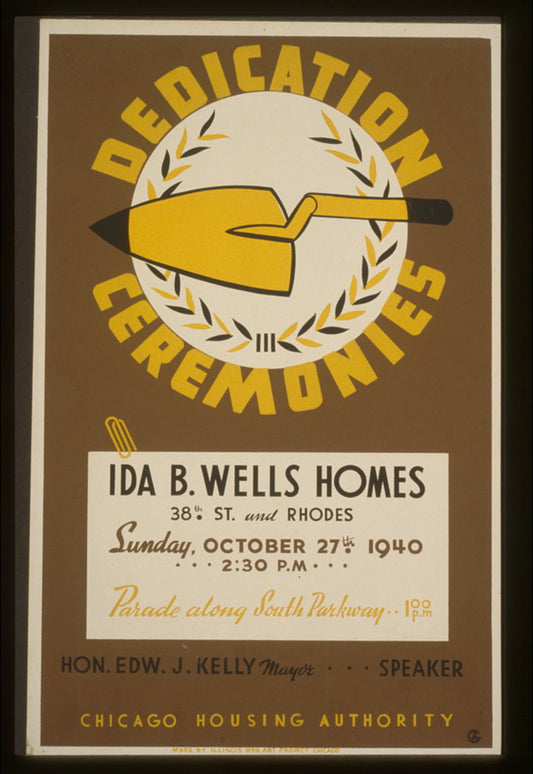 A picture of Dedication ceremonies--Ida B. Wells Homes ... parade along South Parkway ... Chicago Housing Authority